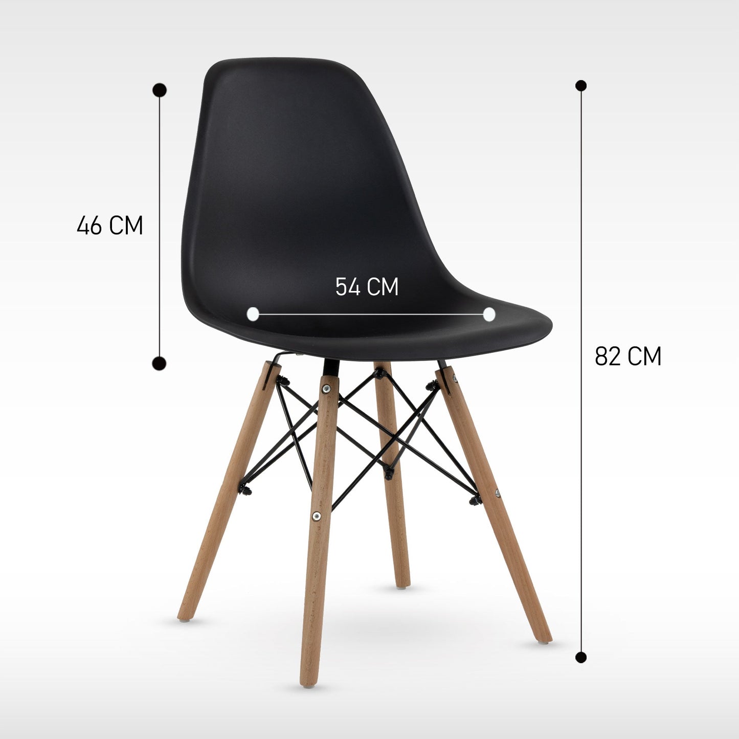 Silla Mirel Shell Minimalista para Comedor e interiores del Hogar- Diseño moderno y ergonómico Set 4